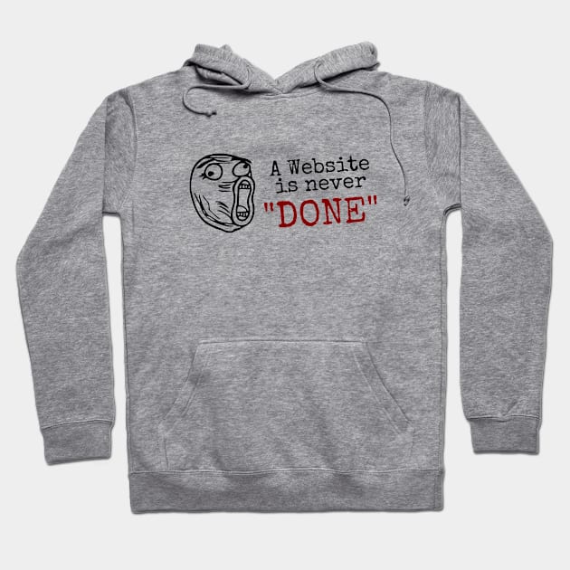 A website is never done - Lol guy meme (Light) Hoodie by JaMaX